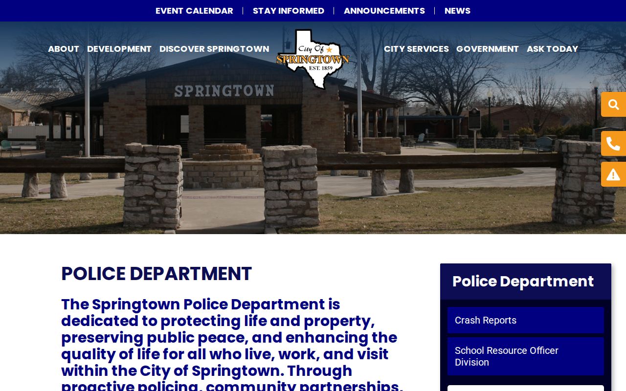 Parker County warrant records: Springtown Police Department service and dispatch information